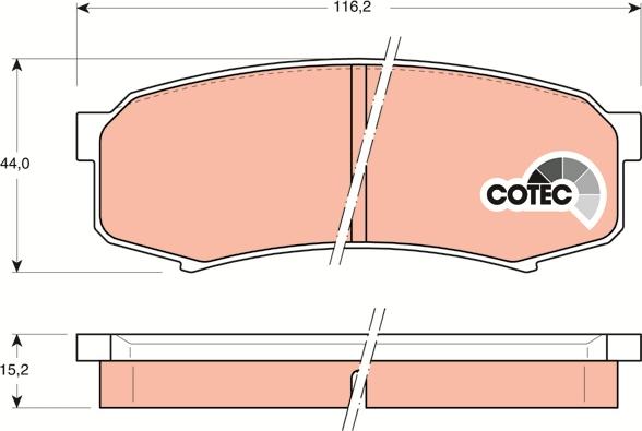 TRW GDB1182 - Тормозные колодки, дисковые, комплект unicars.by