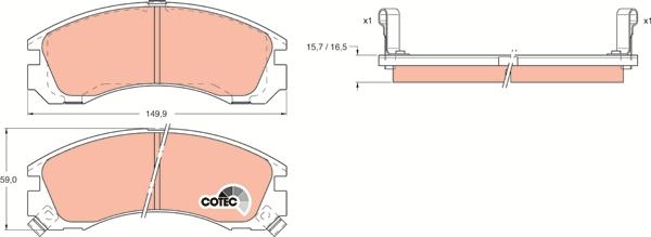 TRW GDB1126 - Тормозные колодки, дисковые, комплект unicars.by