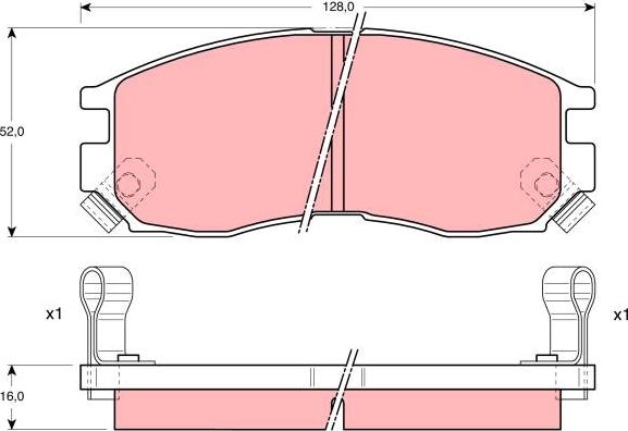 TRW GDB1128 - Тормозные колодки, дисковые, комплект unicars.by