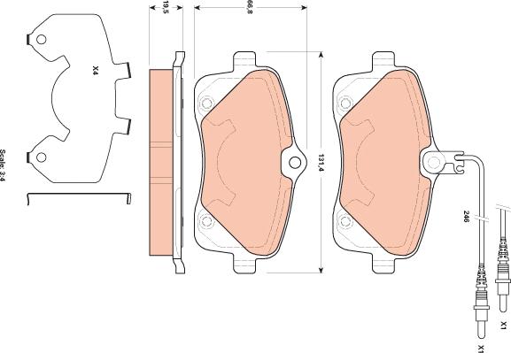 TRW GDB1895 - Тормозные колодки, дисковые, комплект unicars.by