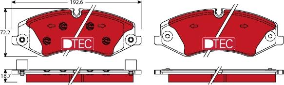 TRW GDB1898DTE - Тормозные колодки, дисковые, комплект unicars.by