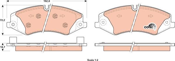 TRW GDB1898 - Тормозные колодки, дисковые, комплект unicars.by