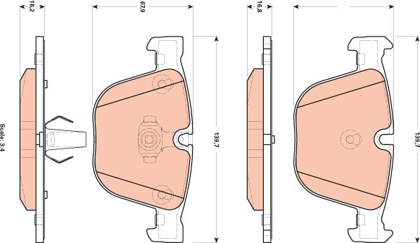 TRW GDB1892 - Тормозные колодки, дисковые, комплект unicars.by