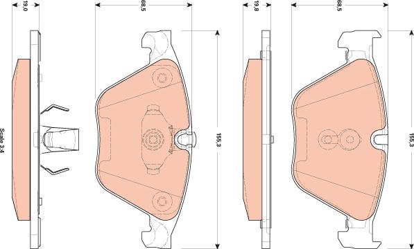 TRW GDB1854 - Тормозные колодки, дисковые, комплект unicars.by