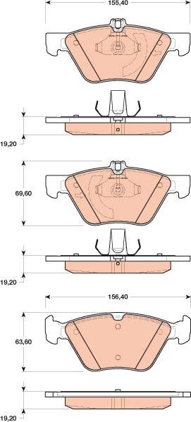 TRW GDB1815 - Тормозные колодки, дисковые, комплект unicars.by