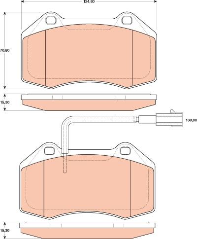 TRW GDB1812 - Тормозные колодки, дисковые, комплект unicars.by