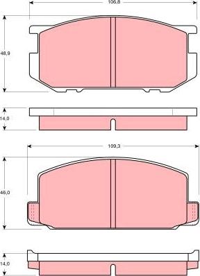 TRW GDB181 - Тормозные колодки, дисковые, комплект unicars.by