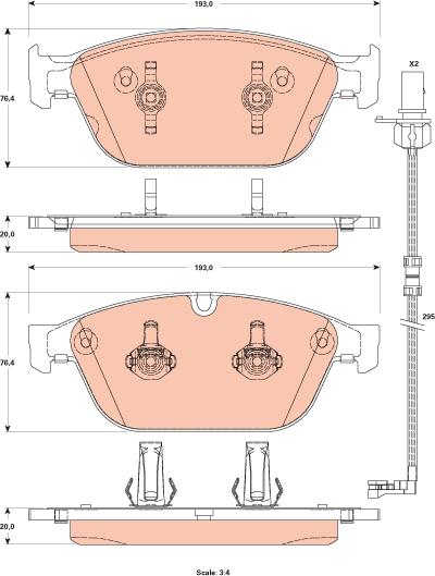 TRW GDB1884 - Тормозные колодки, дисковые, комплект unicars.by