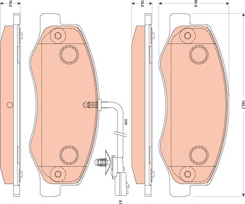 TRW GDB1885 - Тормозные колодки, дисковые, комплект unicars.by