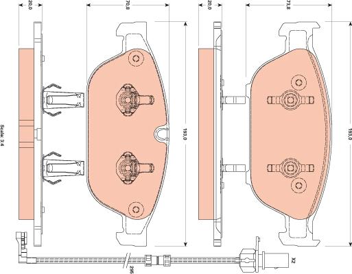 TRW GDB1883 - Тормозные колодки, дисковые, комплект unicars.by