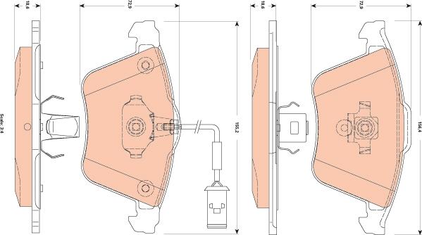 TRW GDB1832 - Тормозные колодки, дисковые, комплект unicars.by