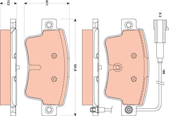 TRW GDB1872 - Тормозные колодки, дисковые, комплект unicars.by