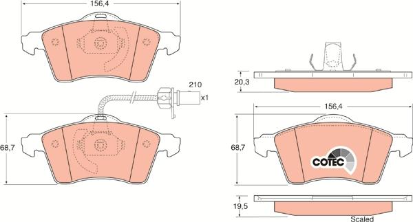 TRW GDB1391 - Тормозные колодки, дисковые, комплект unicars.by