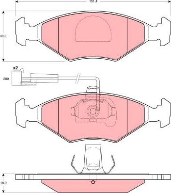 TRW GDB1393 - Тормозные колодки, дисковые, комплект unicars.by