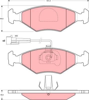 TRW GDB1340 - Тормозные колодки, дисковые, комплект unicars.by