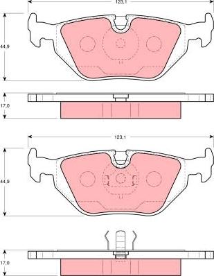 TRW GDB1343 - Тормозные колодки, дисковые, комплект unicars.by