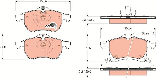 TRW GDB1350 - Тормозные колодки, дисковые, комплект unicars.by