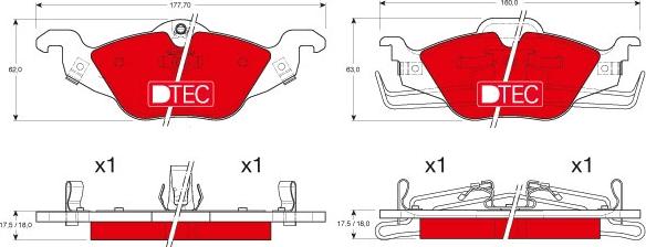 TRW GDB1351DTE - Тормозные колодки, дисковые, комплект unicars.by