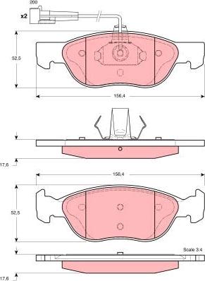 TRW GDB1364 - Тормозные колодки, дисковые, комплект unicars.by