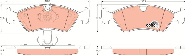 TRW GDB1300 - Тормозные колодки, дисковые, комплект unicars.by