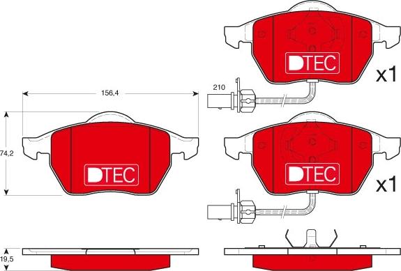 TRW GDB1307DTE - Тормозные колодки, дисковые, комплект unicars.by