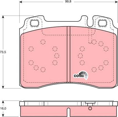 TRW GDB1318 - Тормозные колодки, дисковые, комплект unicars.by