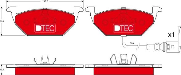 TRW GDB1386DTE - Тормозные колодки, дисковые, комплект unicars.by