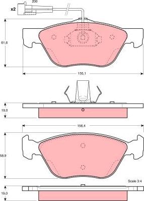 TRW GDB1338 - Тормозные колодки, дисковые, комплект unicars.by