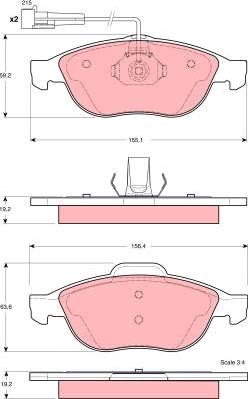 TRW GDB1337 - Тормозные колодки, дисковые, комплект unicars.by