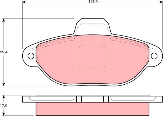 TRW GDB1299 - Тормозные колодки, дисковые, комплект unicars.by