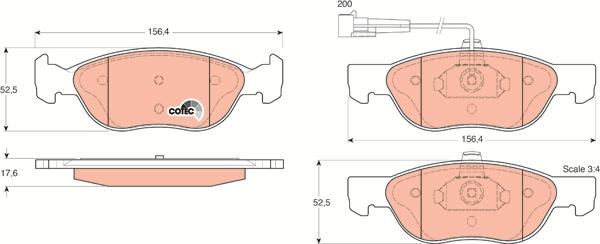 TRW GDB1290 - Тормозные колодки, дисковые, комплект unicars.by