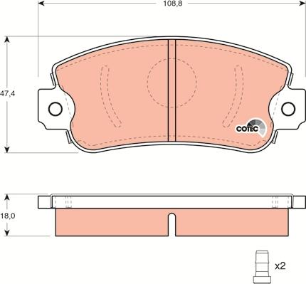 TRW GDB1297 - Тормозные колодки, дисковые, комплект unicars.by