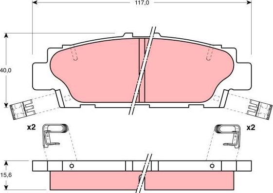 TRW GDB1257 - Тормозные колодки, дисковые, комплект unicars.by