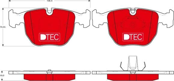 TRW GDB1261DTE - Тормозные колодки, дисковые, комплект unicars.by