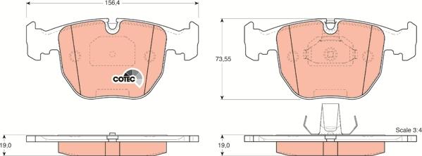 TRW GDB1261 - Тормозные колодки, дисковые, комплект unicars.by