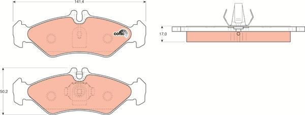 TRW GDB1262 - Тормозные колодки, дисковые, комплект unicars.by