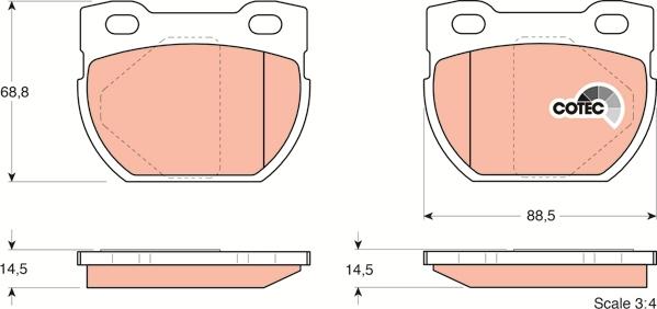 TRW GDB1209 - Тормозные колодки, дисковые, комплект unicars.by