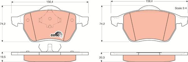 TRW GDB1204 - Тормозные колодки, дисковые, комплект unicars.by