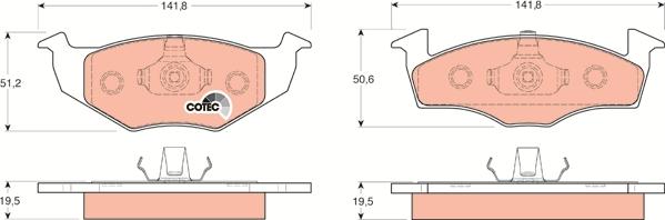 TRW GDB1218 - Тормозные колодки, дисковые, комплект unicars.by