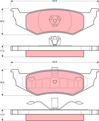 TRW GDB1234 - Тормозные колодки, дисковые, комплект unicars.by