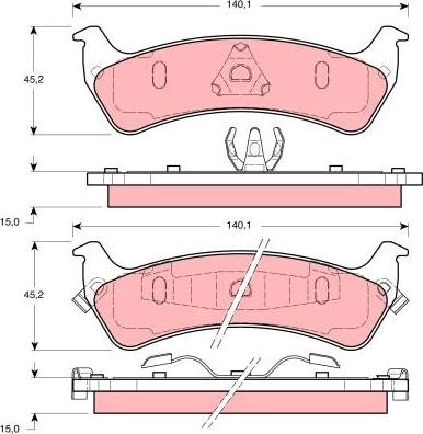 TRW GDB1238 - Тормозные колодки, дисковые, комплект unicars.by