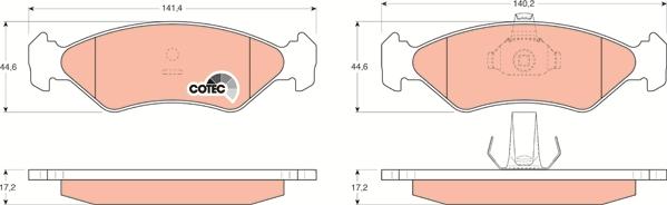 TRW GDB1221 - Тормозные колодки, дисковые, комплект unicars.by