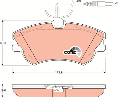 TRW GDB1270 - Тормозные колодки, дисковые, комплект unicars.by