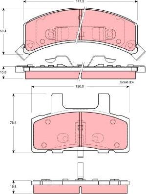 TRW GDB1273 - Тормозные колодки, дисковые, комплект unicars.by