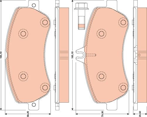 TRW GDB1798 - Тормозные колодки, дисковые, комплект unicars.by