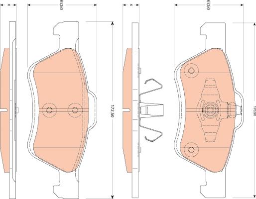 TRW GDB1752 - Тормозные колодки, дисковые, комплект unicars.by