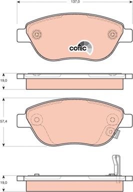 TRW GDB1701 - Тормозные колодки, дисковые, комплект unicars.by