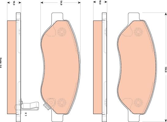 TRW GDB1713 - Тормозные колодки, дисковые, комплект unicars.by