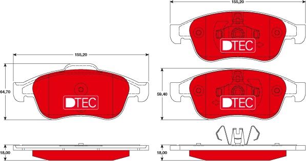 TRW GDB1789DTE - Тормозные колодки, дисковые, комплект unicars.by