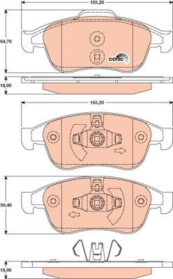 TRW GDB1789 - Тормозные колодки, дисковые, комплект unicars.by